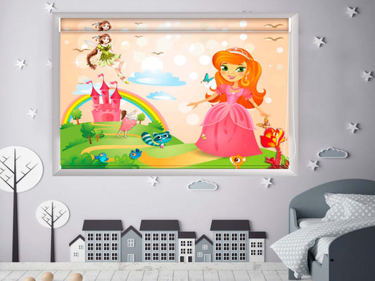 Printed Blackout Roller Blinds for Windows- Cute princess