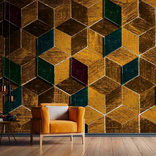 Geometric & Modern 3D Wallpaper Print, Customize/ Personalized Wallpaper for Smart Home Office