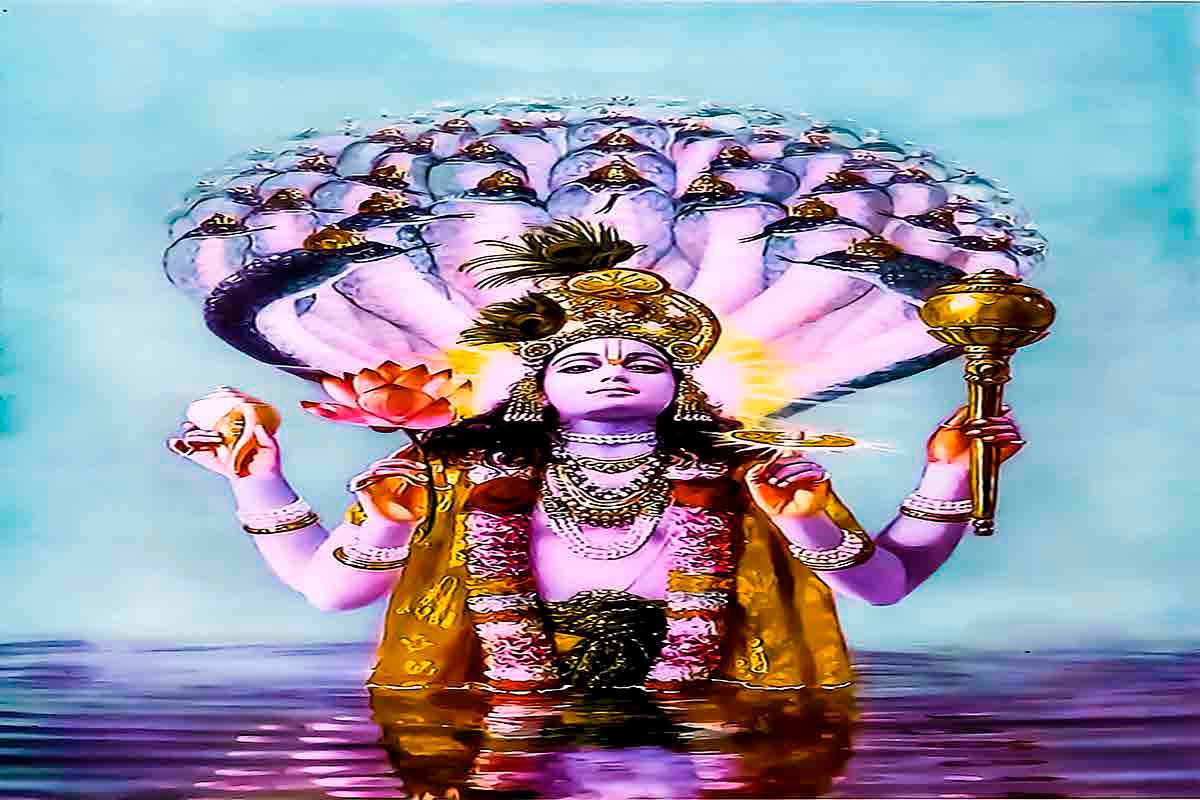 Lord Vishnu 3D Wallpaper Print Customize/ Personalized Wallpaper for Smart Home Office