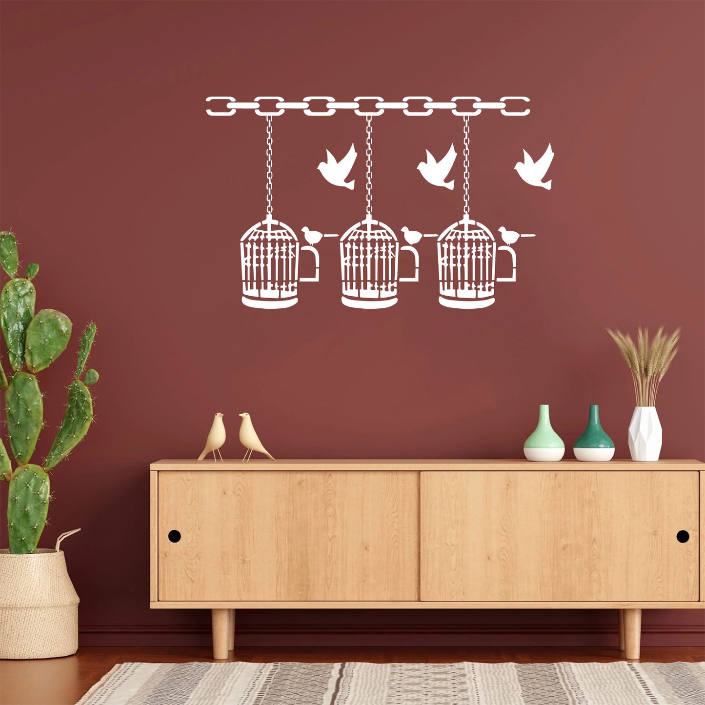 Free Birds Wall Design Stencil (KHS313)