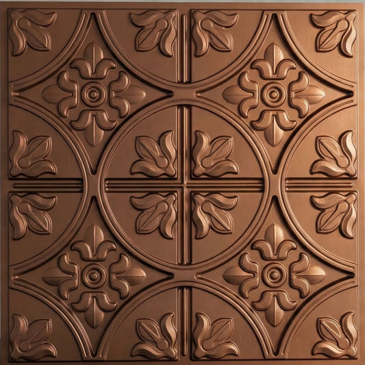 Modern PVC False Ceiling - 60x60 cm Ornamental Design Red Copper