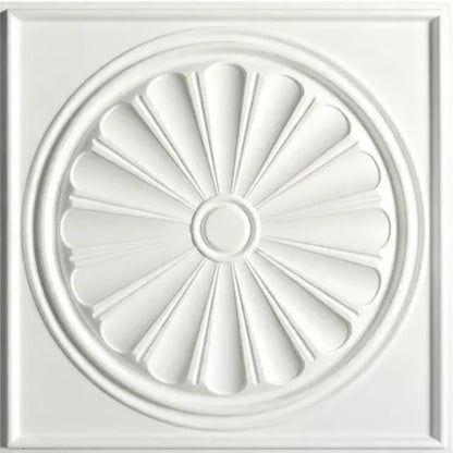 White Sunburst Design 3D PVC Ceiling Panel  front View