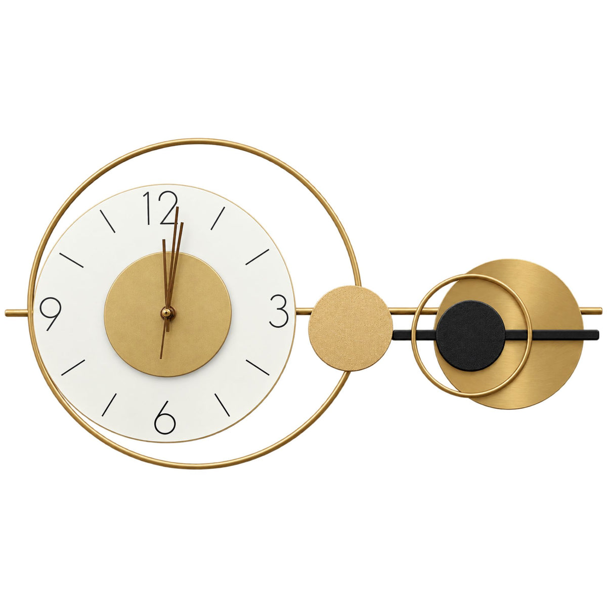 Relife Metal Wall Clock Antique Decorative Size- 70X38X5 cm | Golden
