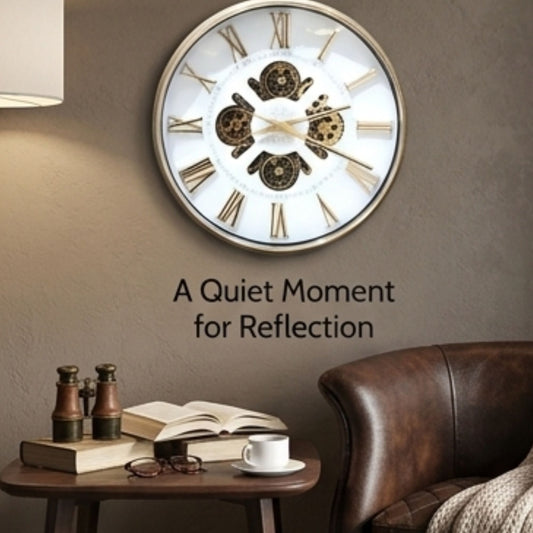 Classic Wall Clock Decorative Size-33 cm | Golden White