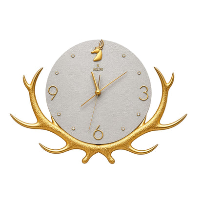 Relife Metal Wall Clock Antique Decorative Size- 60X45X1 cm | Horn White