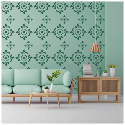 Floral stencil for wall painting and furniture décor