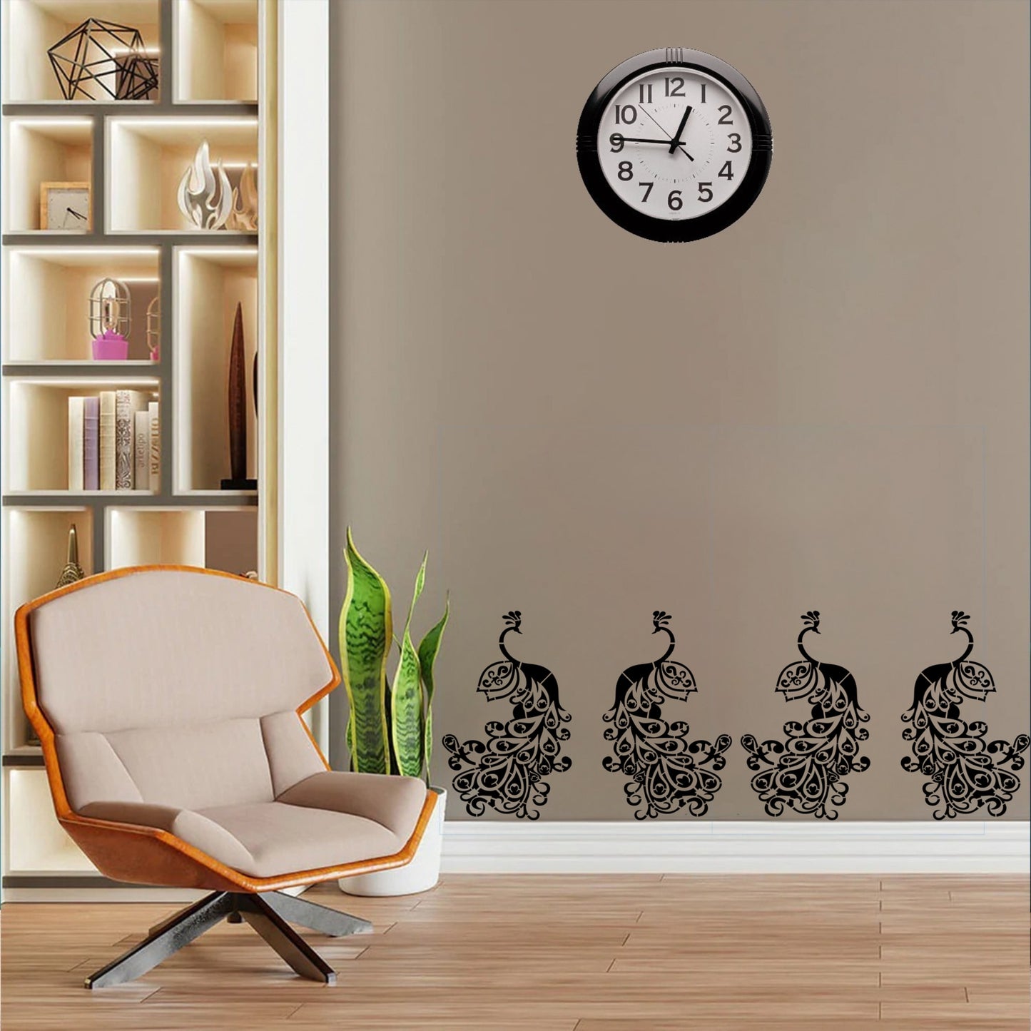 Peacock Wall Design Stencil (KHS357) Size- 40x60 cm