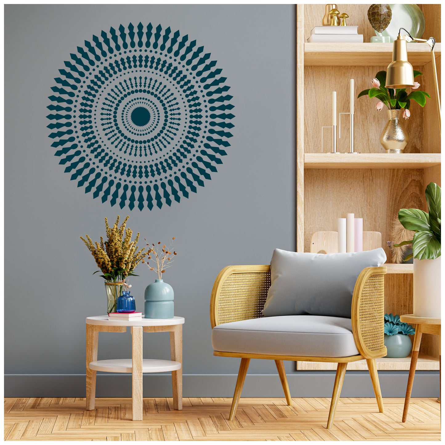 Funky Spin Cycle Mandala Design Stencil for Wall Painting (KDMD1488)