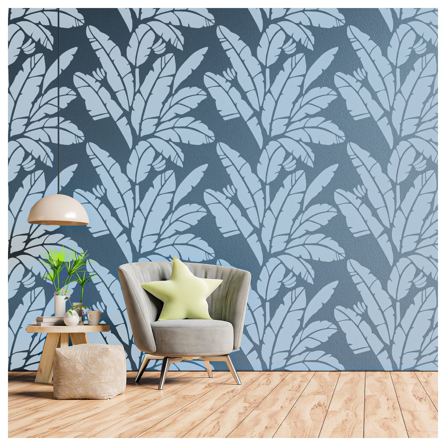 Perfect Palm Leaves Stencils for Wall Painting
