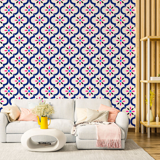 Ogee Pattern Design Stencil for Wall Painting (KDMD1456)
