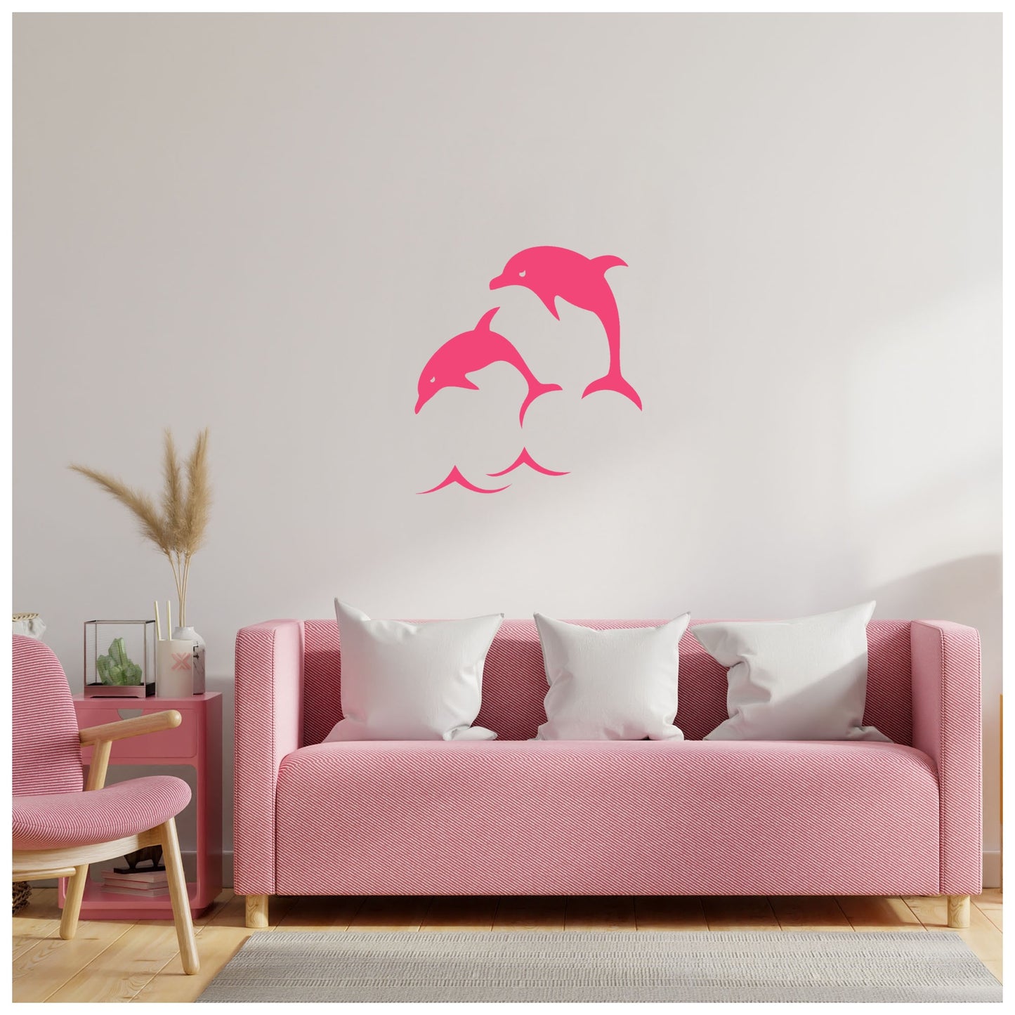 Dolphin Fish Wall Design Stencil (KHSNT140)-40X60 cm