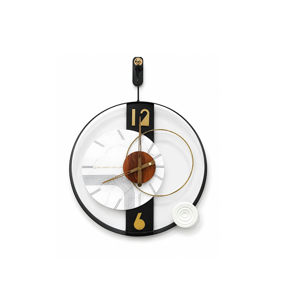 Relife Metal Wall Clock Antique Decorative Size- 50X70 cm | Black Ring Gold