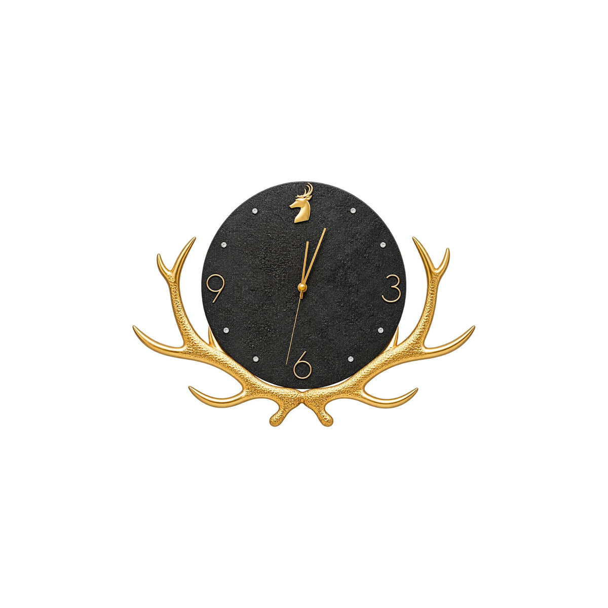 Relife Metal Wall Clock Antique Decorative Size- 60X45 cm | Horn Black
