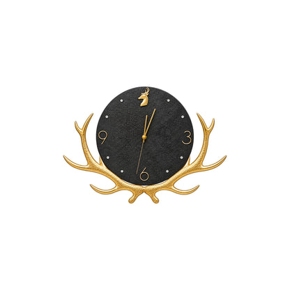 Relife Metal Wall Clock Antique Decorative Size- 60X45 cm | Horn Black