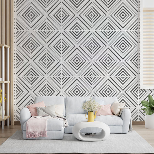 Rhombus Design Stencil for Wall Painting (KDMD1459)