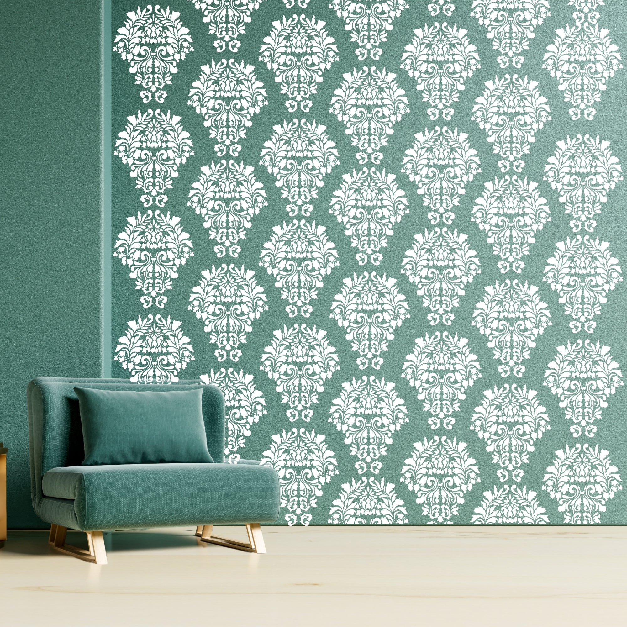 Damask Wall Design Stencil (KHSNT105) Size-40x60 cm – Kayra E Commerce ...