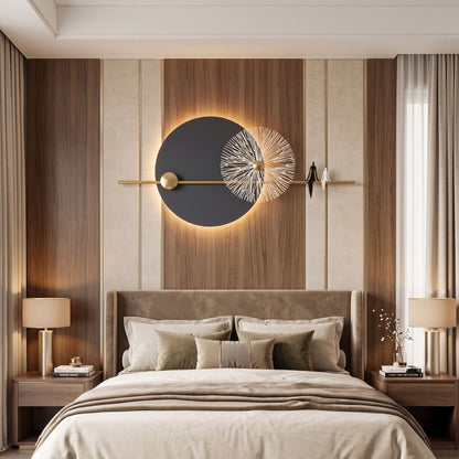 Metal Wall Art with LED - Size 150X70cm -Snow Couple Art