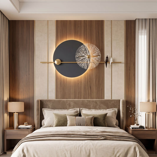 Metal Wall Art with LED - Size 150X70cm -Snow Couple Art