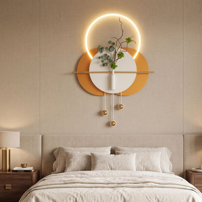 Metal Wall Art with LED - Size 150X60cm -Eucalyptus Plant Art