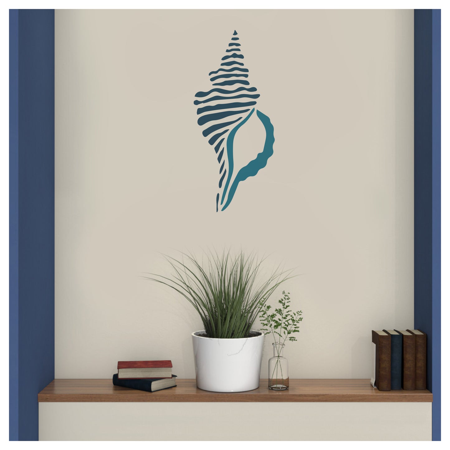 Seaside seashell Design Stencil for Wall Painting (KDMD1498)