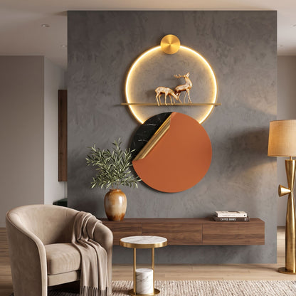 Metal Wall Art with LED - Size 150X60cm -Deer Art
