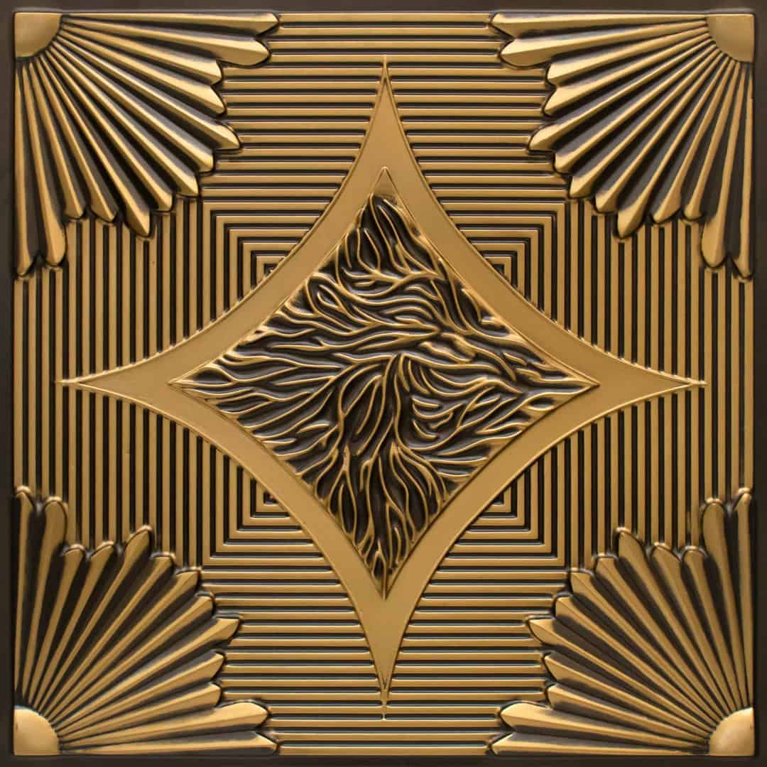 Antique Brass Victorian Design 3D Ceiling Panel