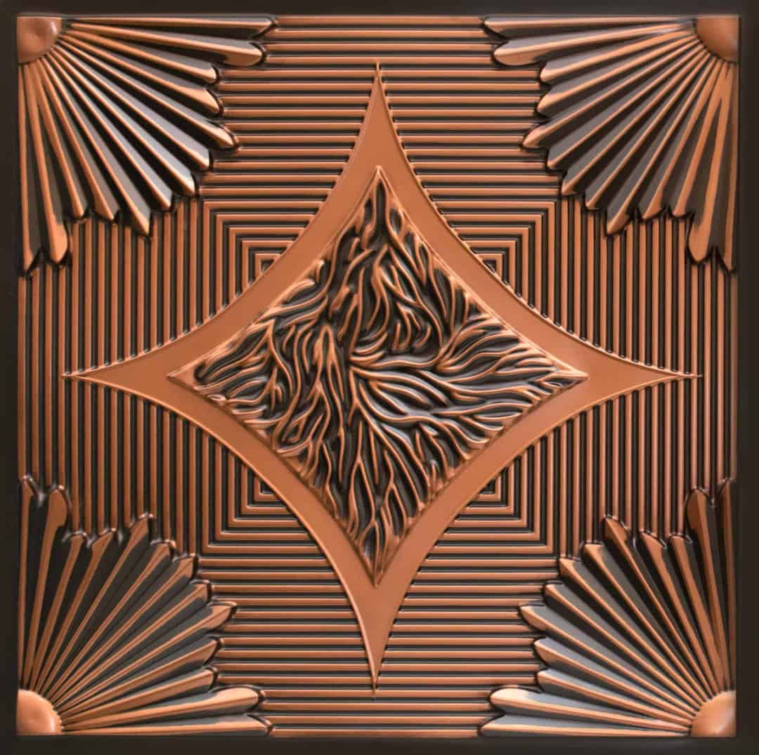 Antique Copper Victorian Design 3D Ceiling Panel