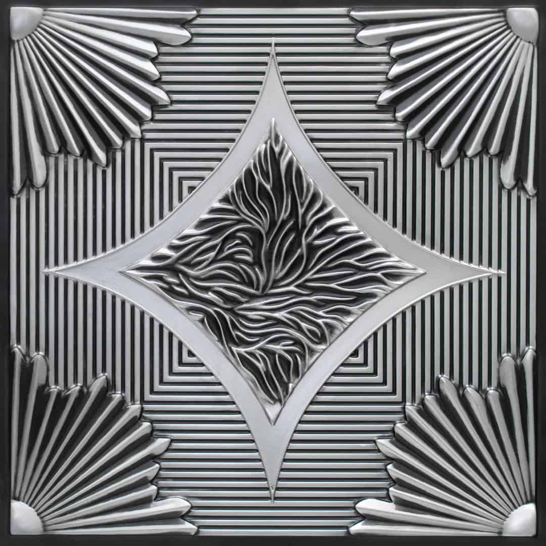 Antique Silver Victorian Design 3D Ceiling Panel