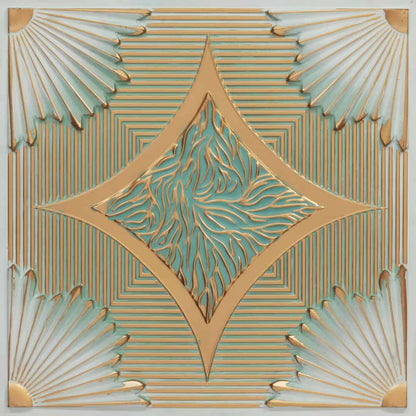 Arabian Green Victorian Design 3D Ceiling Panel