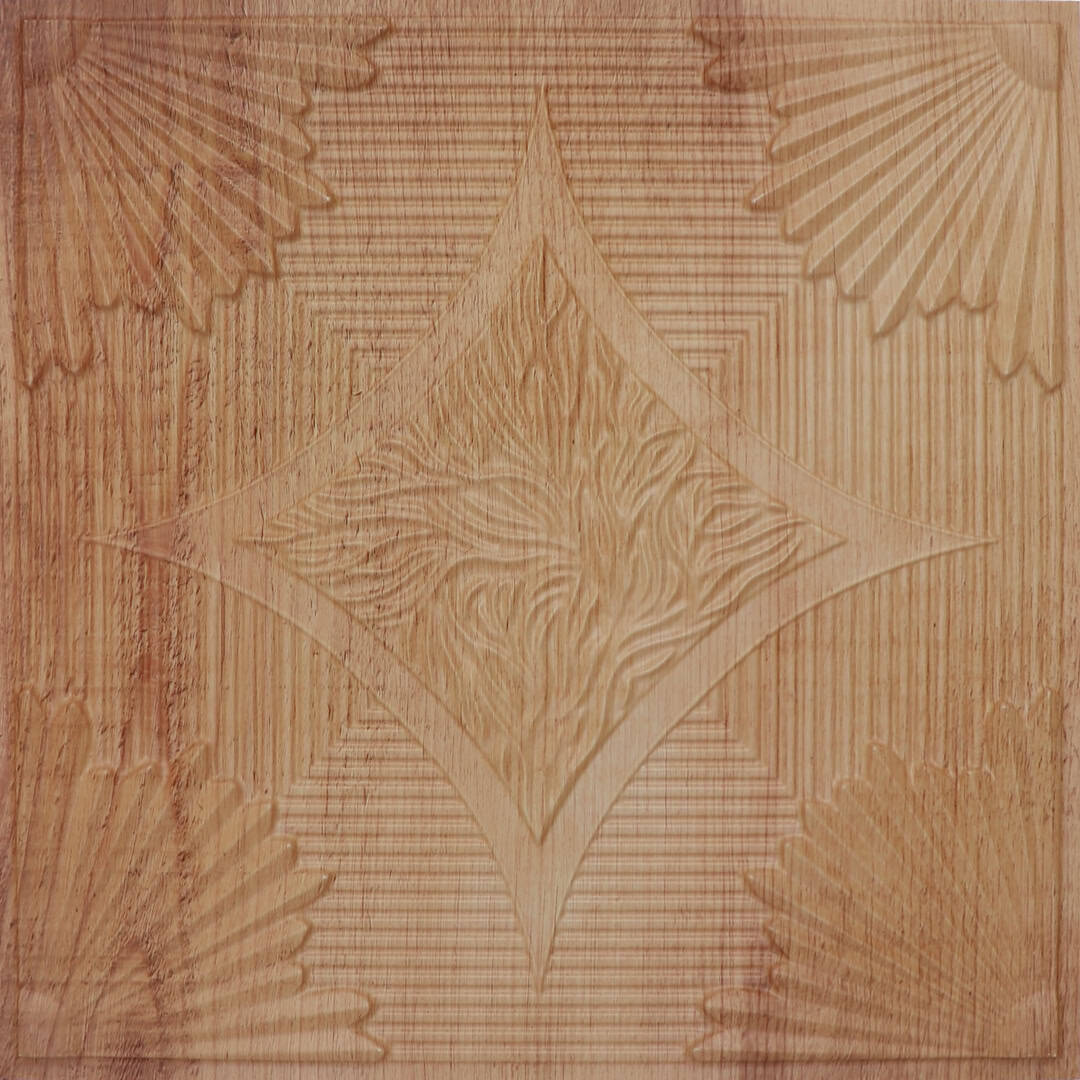 Danish Teak Victorian Design 3D Ceiling Panel