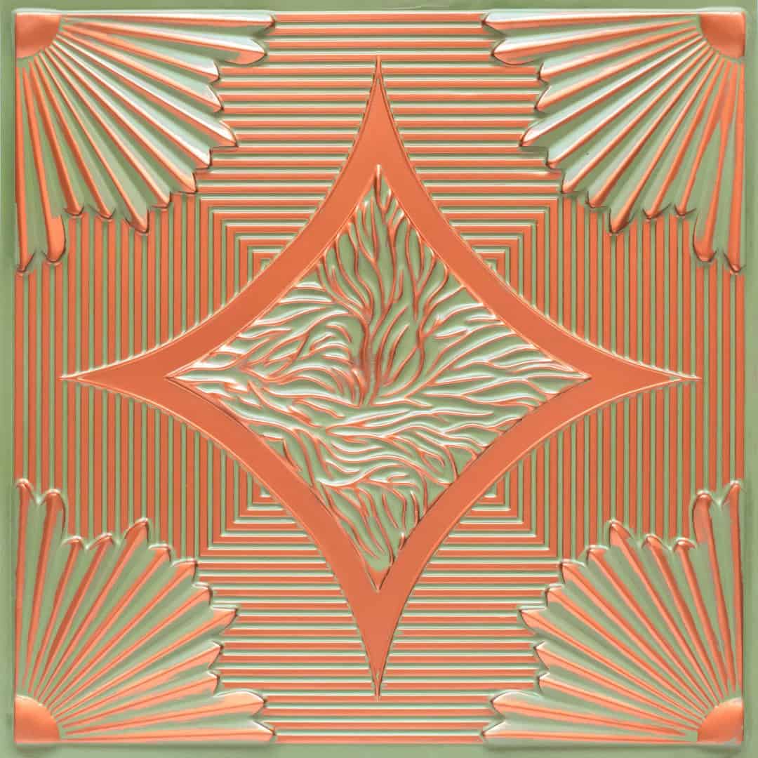 Patina Copper Victorian Design 3D Ceiling Panel