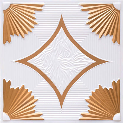 White Pearl Gold Victorian Design 3D Ceiling Panel