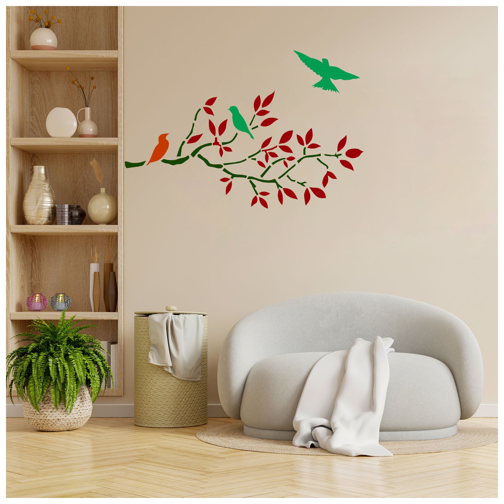 Kayra Decor Bird on Tree Branch Wall Design Stencils for Wall Painting for  Home Wall Decoration � Suitable for Room Decor, Ceiling, Craft and Floors  (16 inch x 24 inch) (KHS390) KHS390