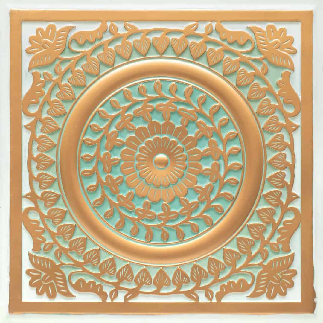 Modern PVC False Ceiling - 60x60 cm Mandala Design