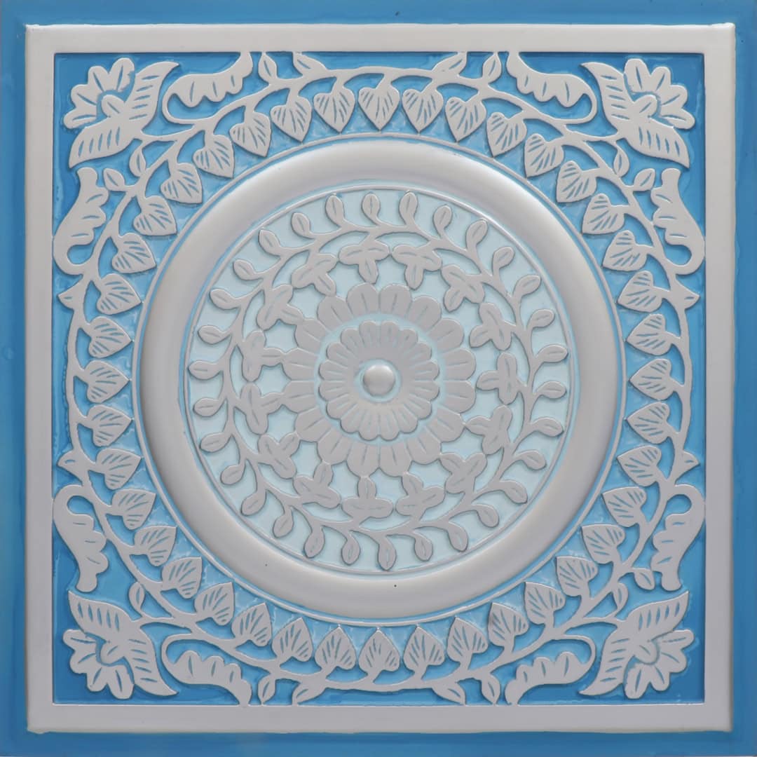 Modern PVC False Ceiling - 60x60 cm Mandala Design