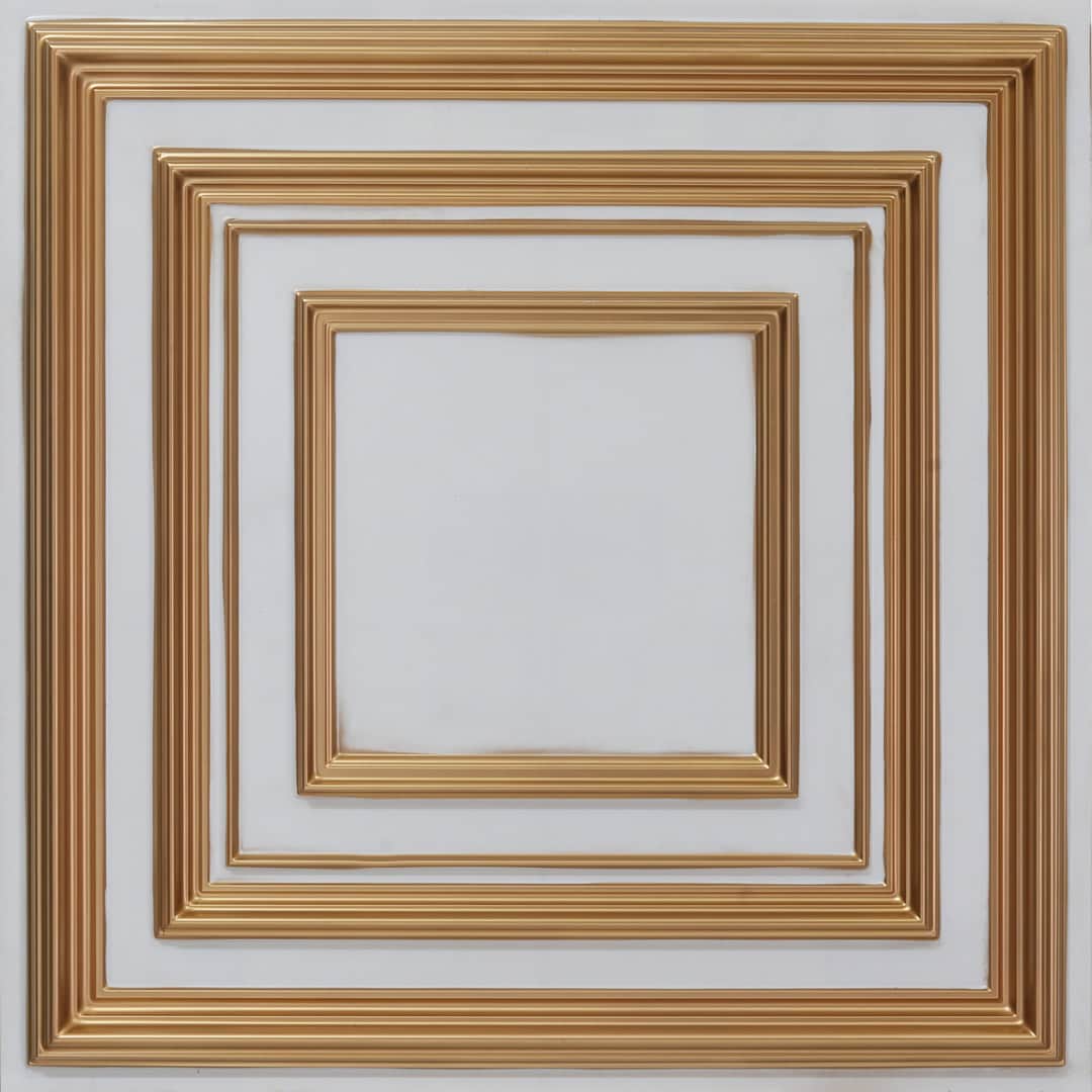 White Pearl Gold Color Accent Design PVC Ceiling Panel