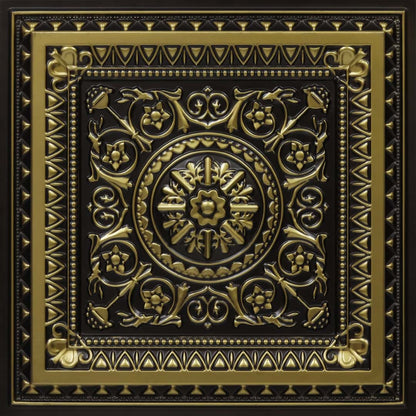Rajwada Design Antique Brass Color 3d Ceiling Panel