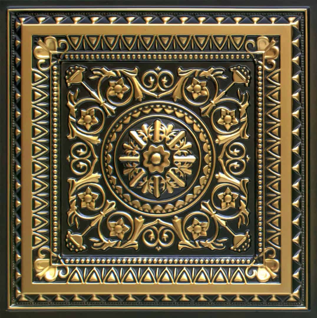 Rajwada Design Brushed Brass Color 3d Ceiling Panel