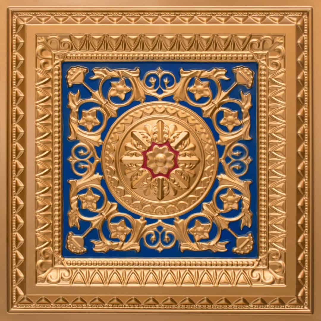 Rajwada Design Gold Blue Red Color 3d Ceiling Panel