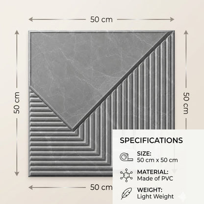 3D Wall Panels for Home Decor PVC Plaina Design 50X50 cm