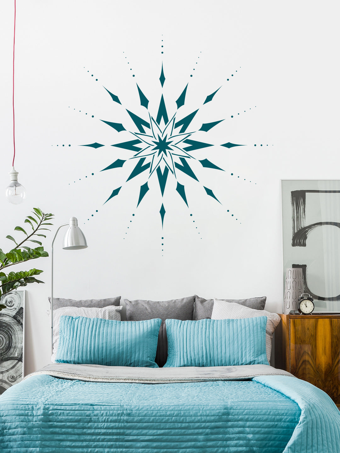 Kayra Decor Starburst Design Stencil for Wall Painting (KDMD1434-2424)