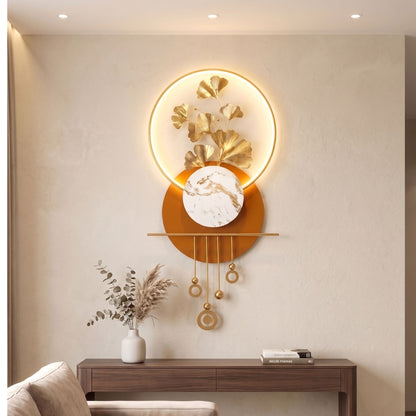 Metal Wall Art with LED - Size 150X70cm -Metal Leaf Art