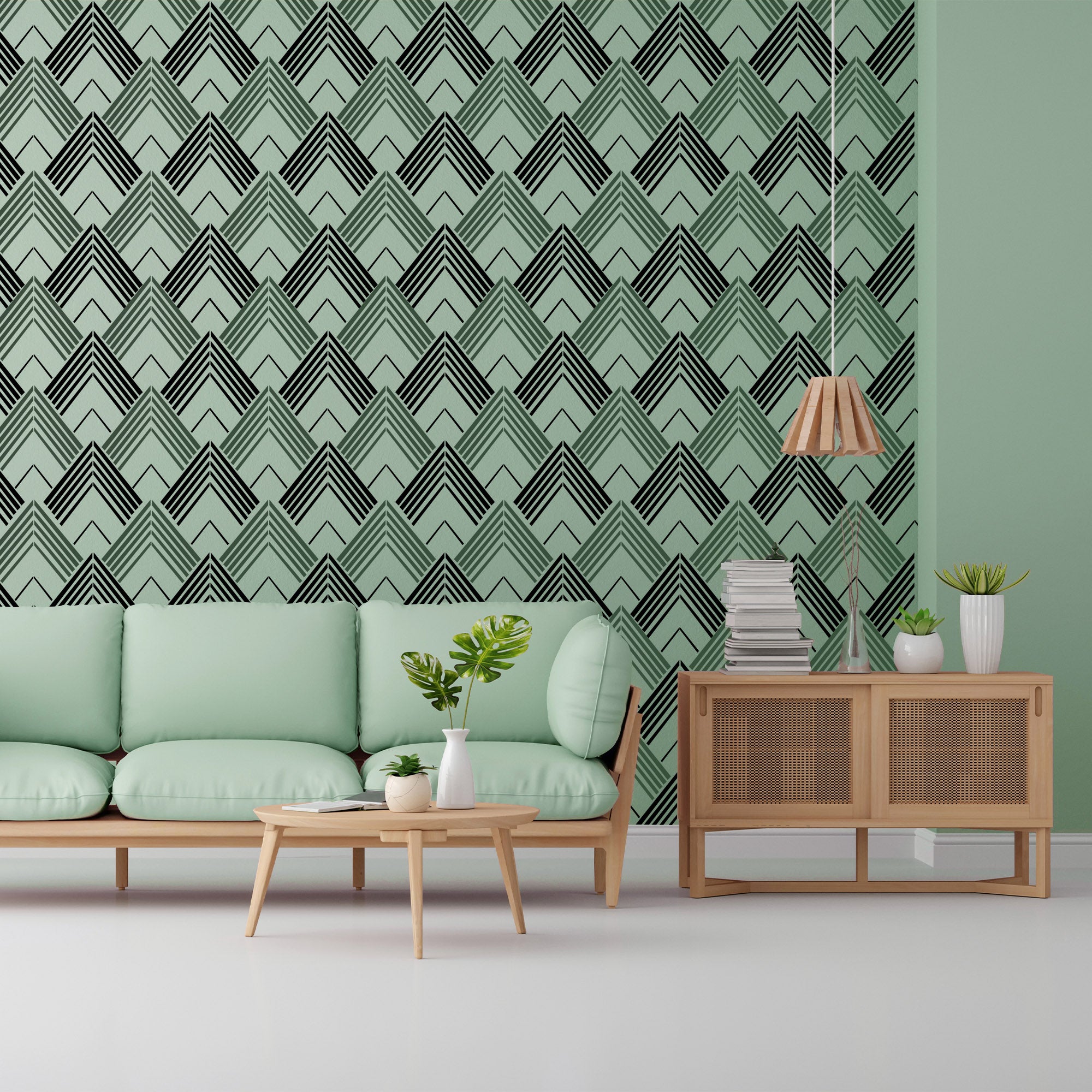 Pyramid Pattern Design Stencil for Wall Painting (KDMD1458) – Kayra E ...