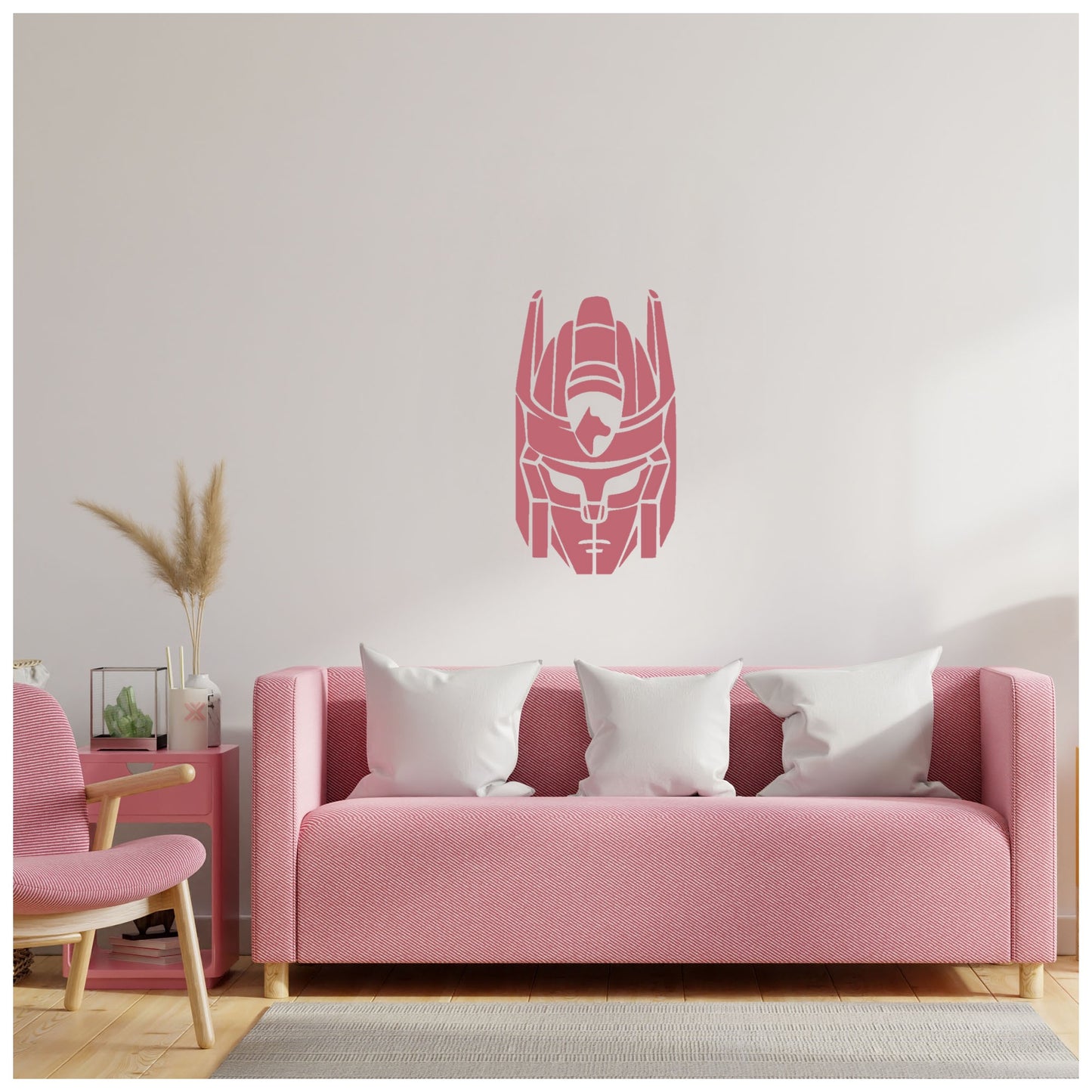 Warrior Helmet Wall Design Stencil (KHSNT154) Size-40x60 cm