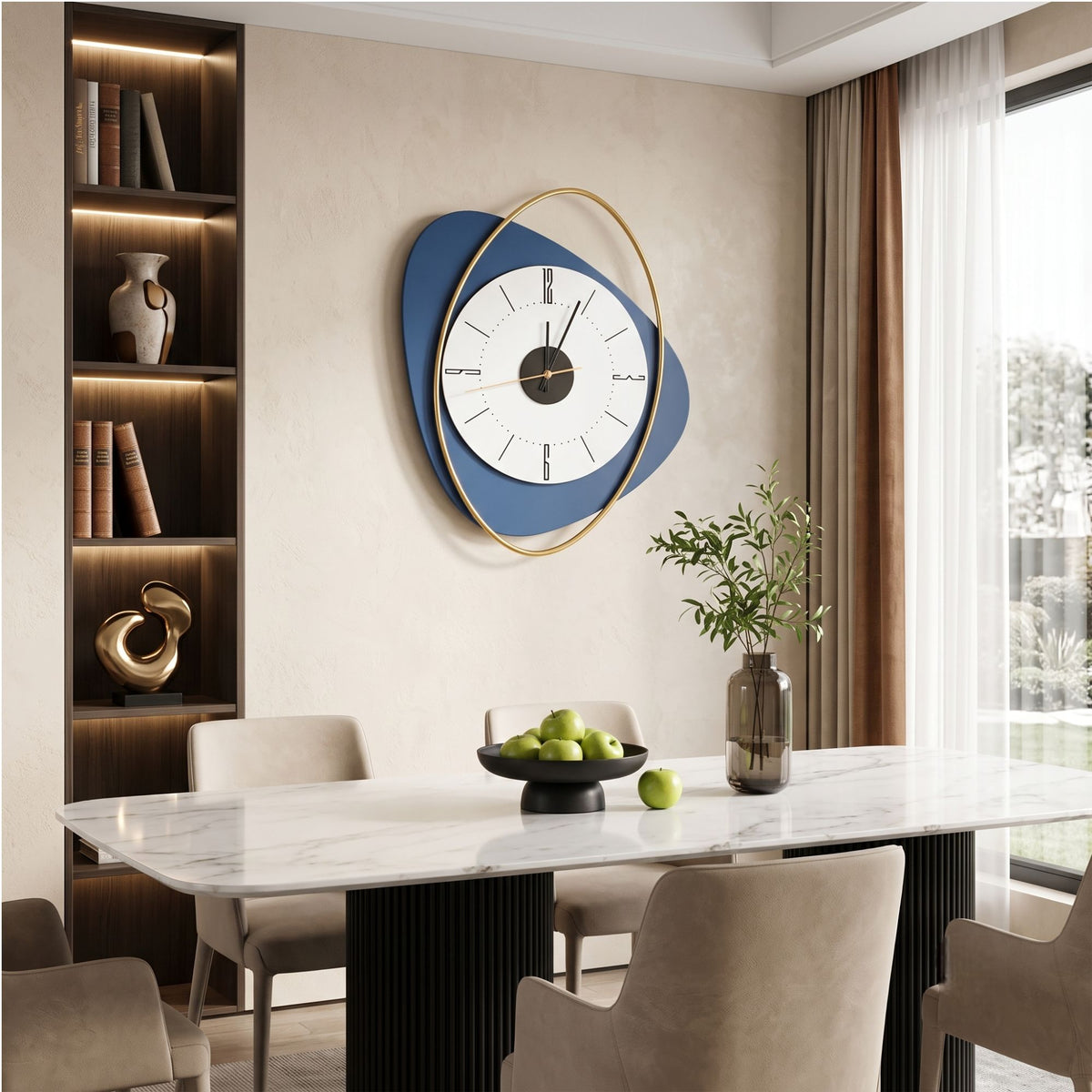 Relife Metal Wall Clock Antique Decorative Size- 51X41 cm | Curve triangle