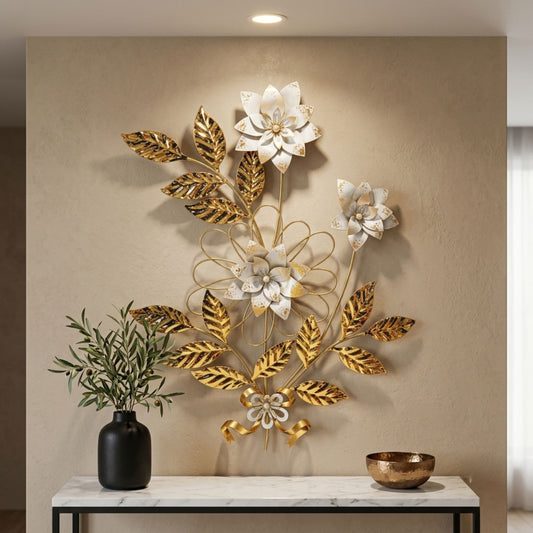 Metal Wall Art - Size 116X8X80 cm| Flower Leaf