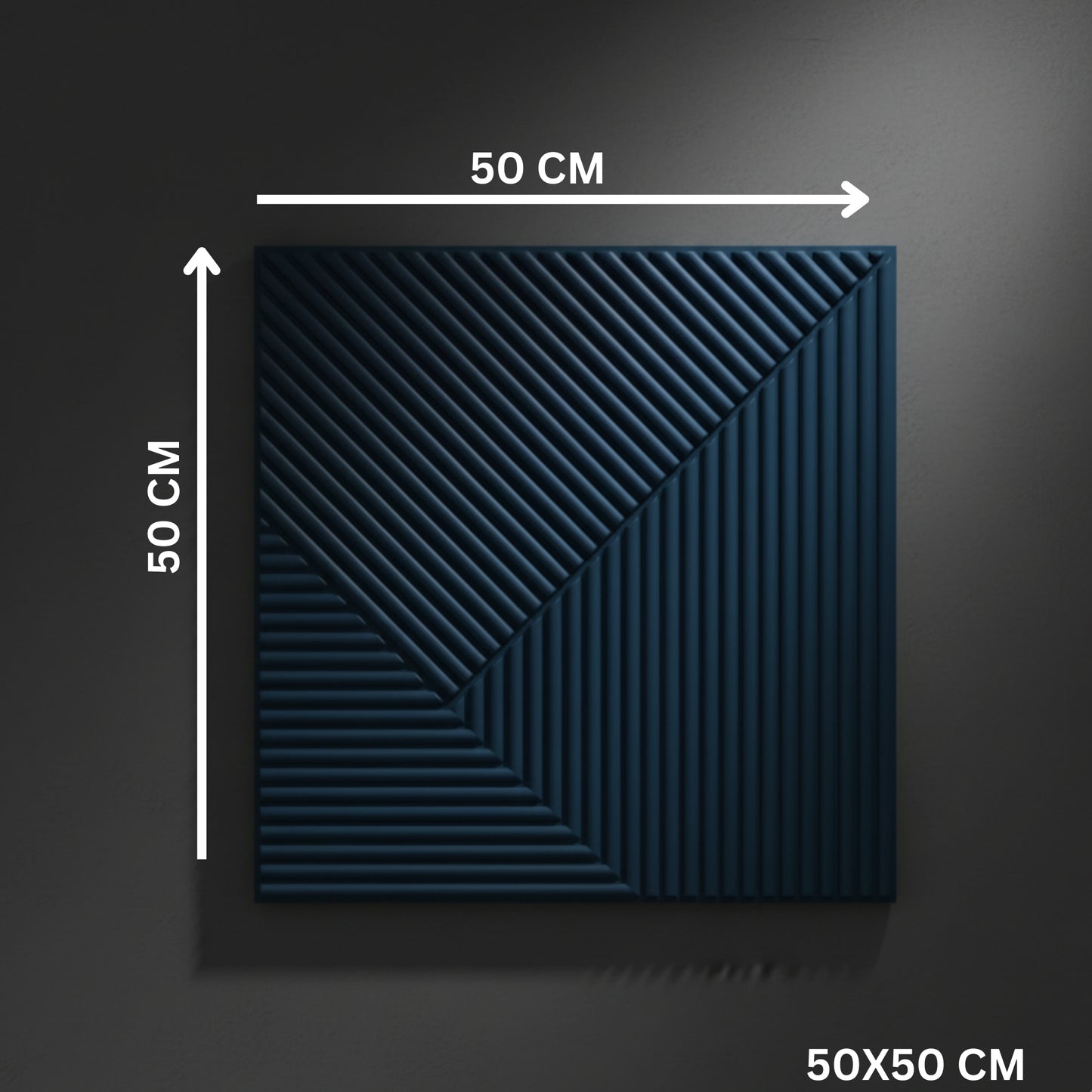 Navy Blue 3D Wall Panels Stripe Design