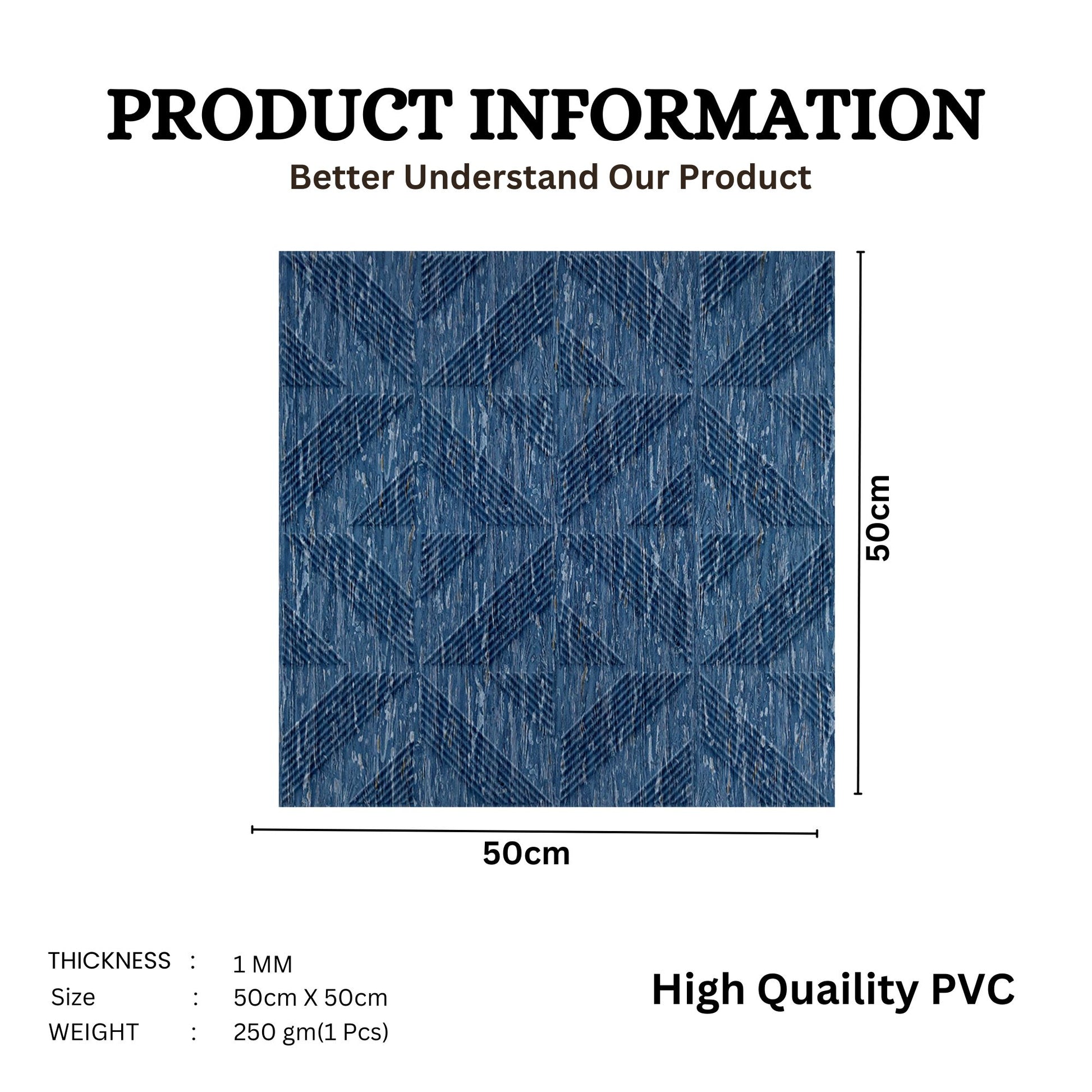 Electric Blue Self Adhesive Panels triangle Design