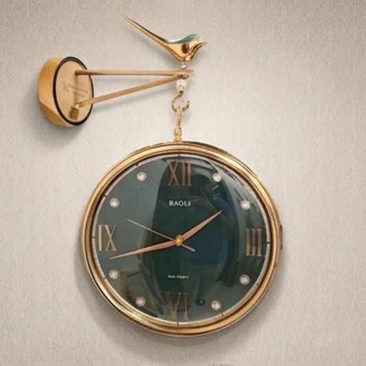 Classic Wall Clock Decorative Size-30 cm | Green Bird Art