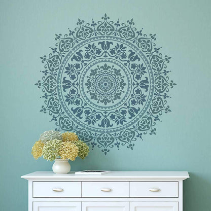 Reusable mandala art stencil for DIY wall décor
